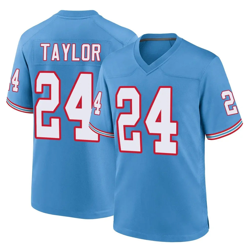 Kooe T.Titans #24 Alontae Taylor Player Light Blue Oilers Throwback Home Game Stitched Jerseys