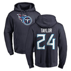 Kooe T.Titans #24 Alontae Taylor Player Navy Logo Pullover Hoodies Home Game Stitched Jerseys