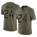 Kooe T.Titans #24 Alontae Taylor Player Olive Limited Salute to Service Home Game Stitched Jerseys