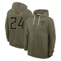 Kooe T.Titans #24 Alontae Taylor Player Olive Salute to Service Hoodies Home Game Stitched Jerseys