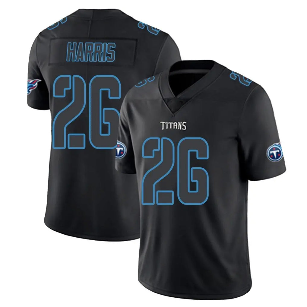 Kooe T.Titans #26 Marcus Harris Player Black Impact Limited Home Game Stitched Jerseys