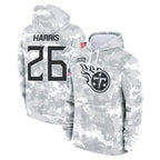 Kooe T.Titans #26 Marcus Harris Player Camo Arctic Salute to Service Pullover Hoodies Home Game Stitched Jerseys