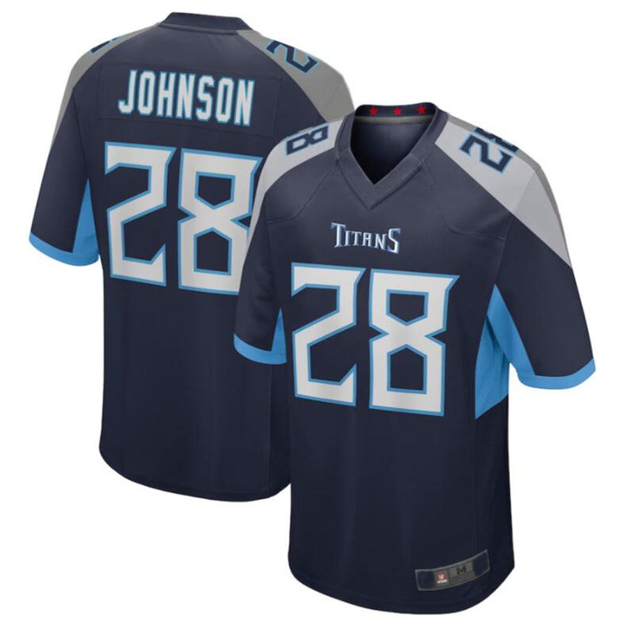 Kooe T.Titans #28 Chris Johnson Navy Retired Player Game Jersey American Stitched Football Jerseys