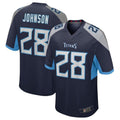 Kooe T.Titans #28 Chris Johnson Navy Retired Player Game Jersey American Stitched Football Jerseys