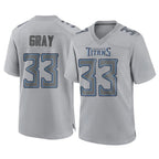 Kooe T.Titans #33 Cedric Gray Player Gray Atmosphere Fashion Home Game Stitched Jerseys