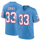Kooe T.Titans #33 Cedric Gray Player Light Blue Oilers Throwback Home Game Stitched Jerseys