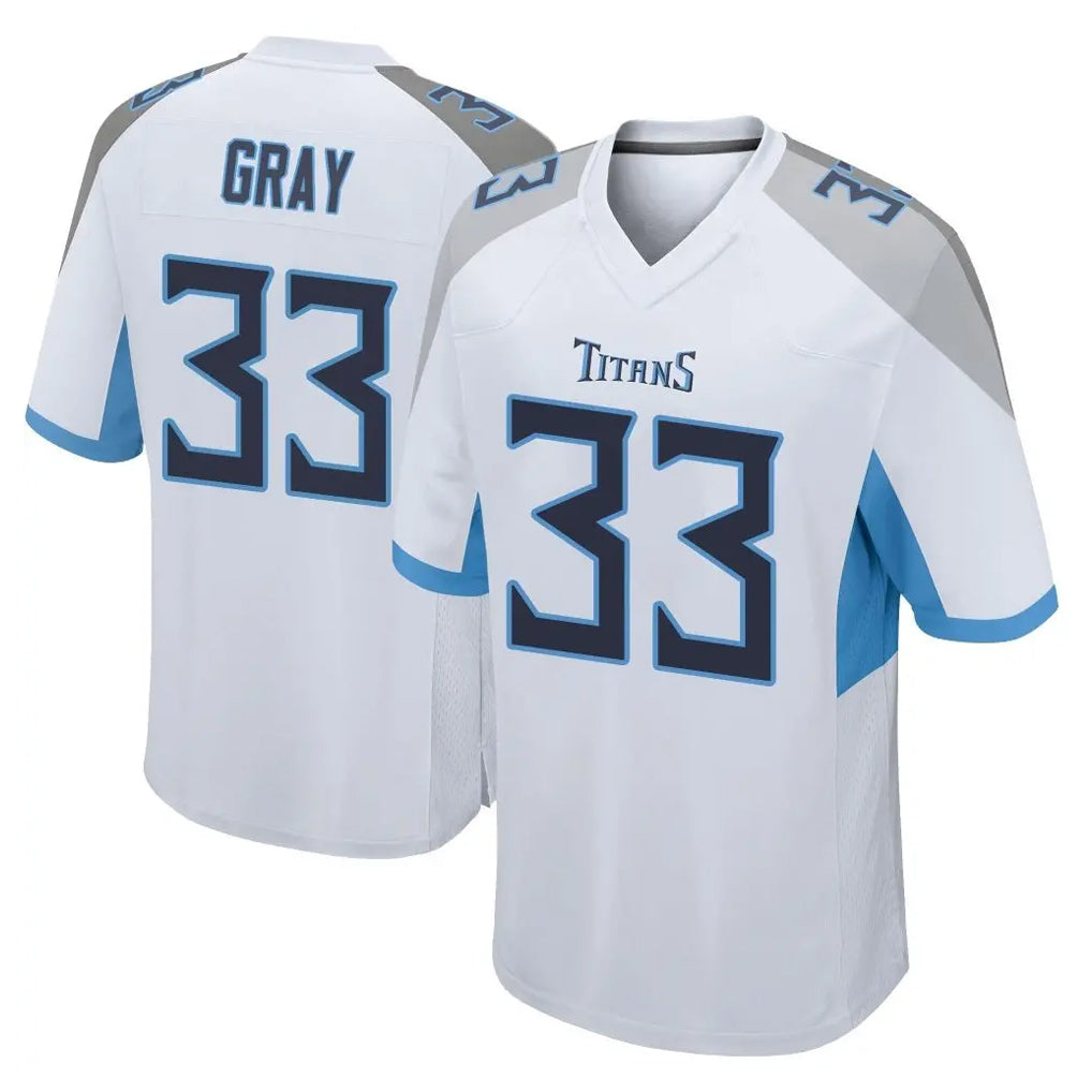 Kooe T.Titans #33 Cedric Gray Player White Home Game Stitched Jerseys