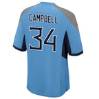 Kooe T.T.Titans #34 Earl Campbell Player Light Blue Home Game Football Jerseys