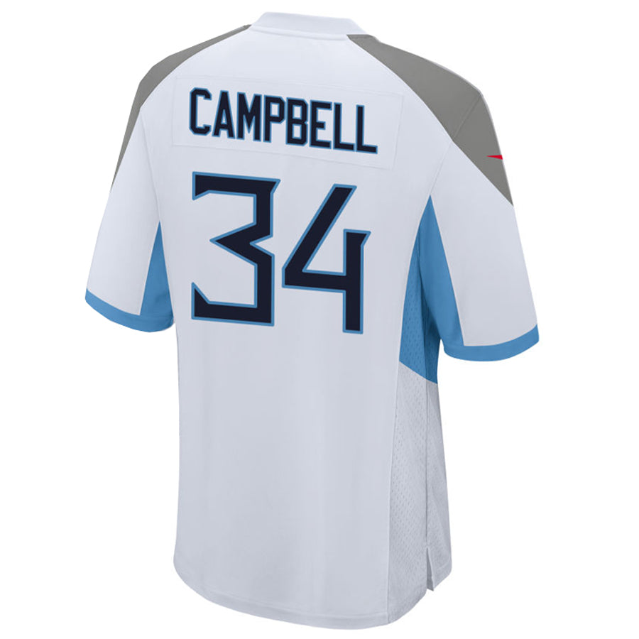 Kooe T.Titans #34 Earl Campbell Player White Home Game Football Jerseys