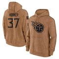 Kooe T.Titans #37 Amani Hooker Player Brown Salute To Service Club Pullover Hoodies Home Game Stitched Jerseys
