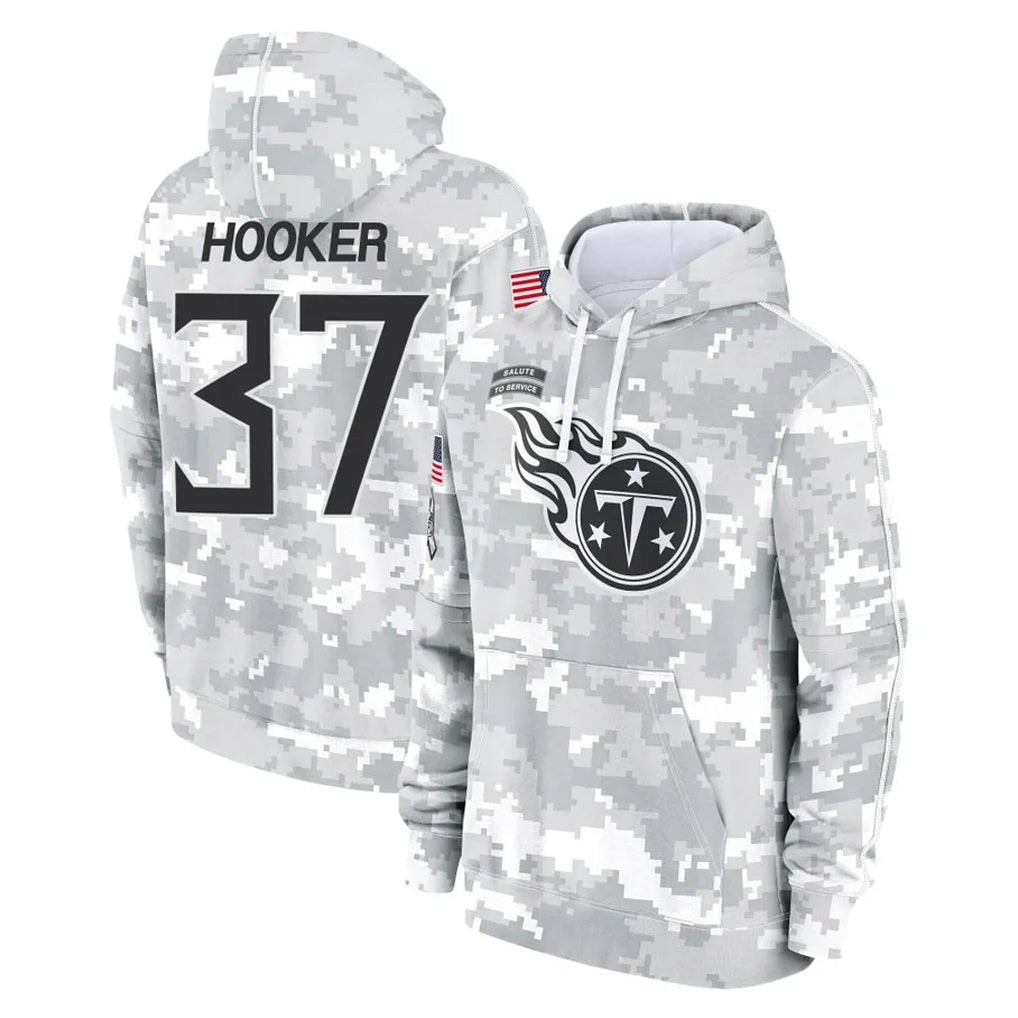 Kooe T.Titans #37 Amani Hooker Player Camo Arctic Salute to Service Pullover Hoodies Home Game Stitched Jerseys