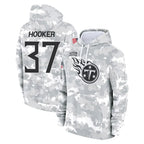 Kooe T.Titans #37 Amani Hooker Player Camo Arctic Salute to Service Pullover Hoodies Home Game Stitched Jerseys