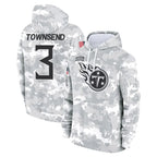 Kooe T.Titans #3 Tommy Townsend Player Camo Arctic Salute to Service Pullover Hoodies Home Game Stitched Jerseys