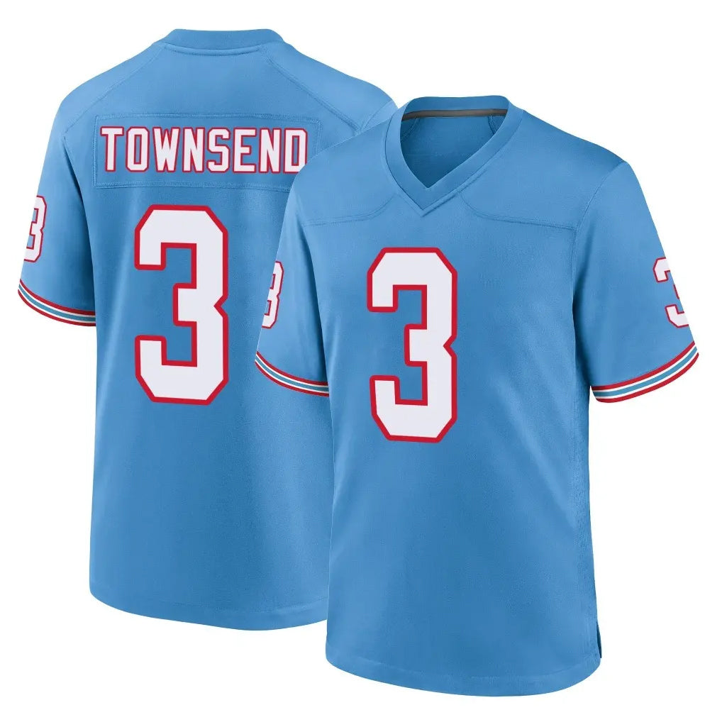 Kooe T.Titans #3 Tommy Townsend Player Light Blue Oilers Throwback Home Game Stitched Jerseys