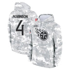 Kooe T.Titans #4 Wan'Dale Robinson Player Camo Arctic Salute to Service Pullover Hoodies Home Game Stitched Jerseys