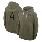 Kooe T.Titans #4 Wan'Dale Robinson Player Olive Salute to Service Hoodies Home Game Stitched Jerseys