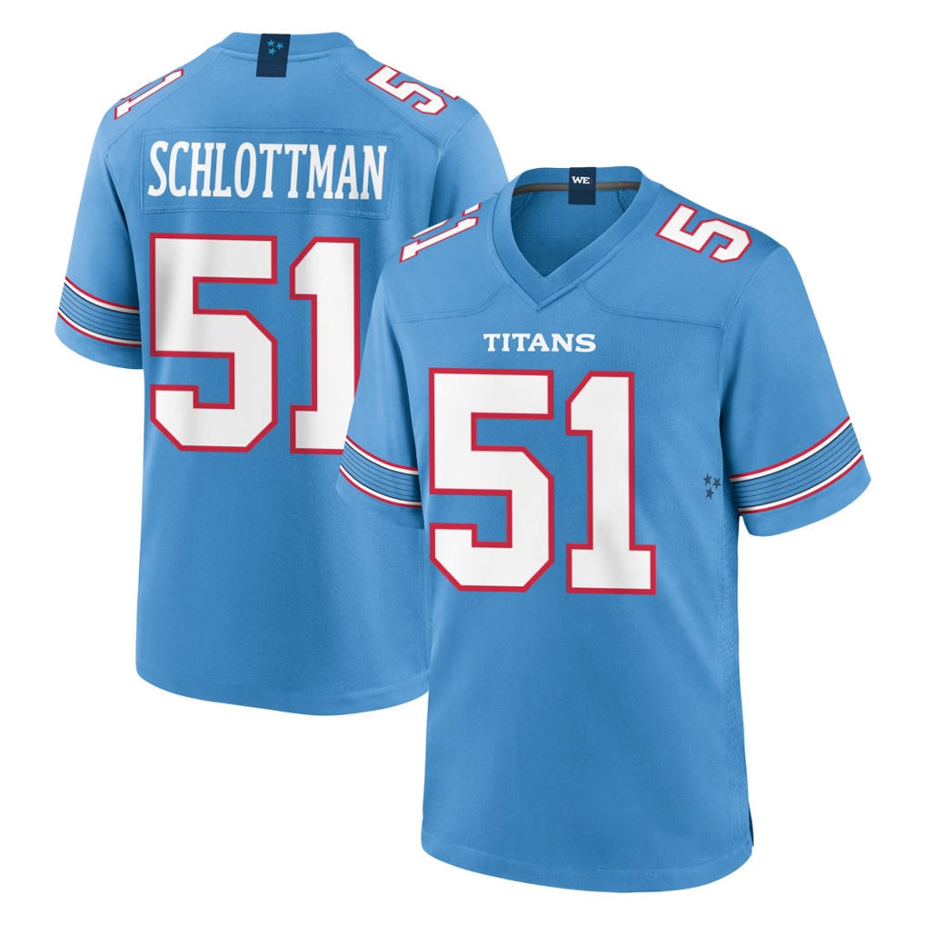 Kooe T.Titans #51 Austin Schlottmann Player Light Blue 2026 Game Home Stitched Jerseys