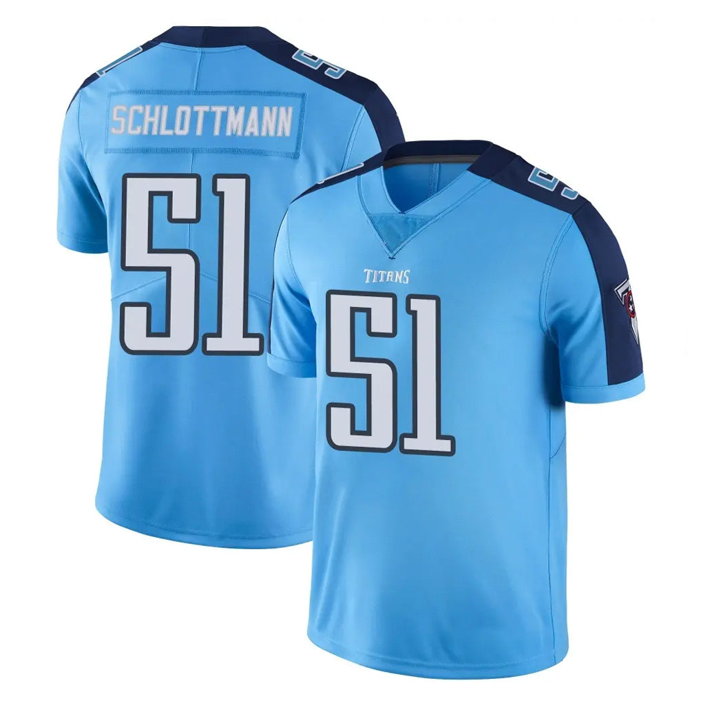 Kooe T.Titans #51 Austin Schlottmann Player Light Blue Limited Color Rush Home Game Stitched Jerseys