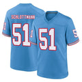 Kooe T.Titans #51 Austin Schlottmann Player Light Blue Oilers Throwback Home Game Stitched Jerseys