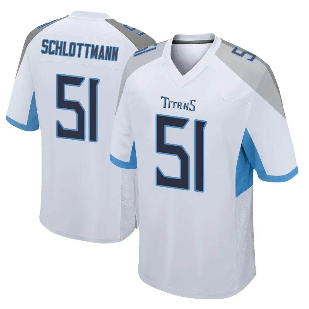 Kooe T.Titans #51 Austin Schlottmann Player White Home Game Stitched Jerseys