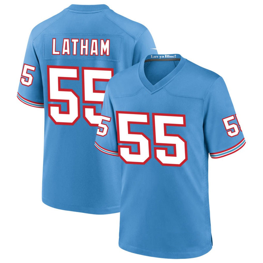 Kooe T.Titans #55 JC Latham Player Blue Throwback Alternate Game Stitched Jerseys