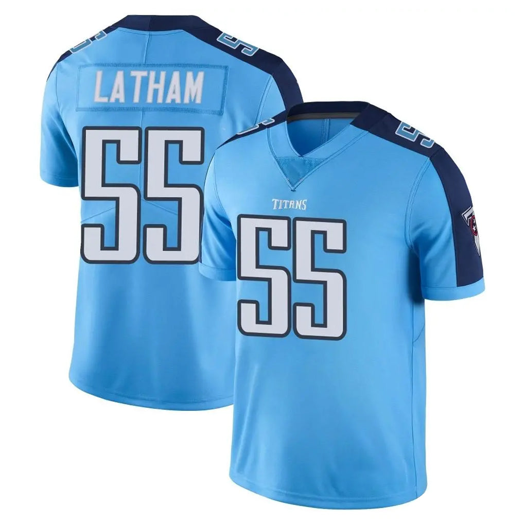 Kooe T.Titans #55 JC Latham Player Light Blue Limited Color Rush Home Game Stitched Jerseys