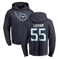 Kooe T.Titans #55 JC Latham Player Navy Logo Pullover Hoodies Home Game Stitched Jerseys