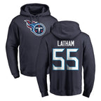 Kooe T.Titans #55 JC Latham Player Navy Logo Pullover Hoodies Home Game Stitched Jerseys