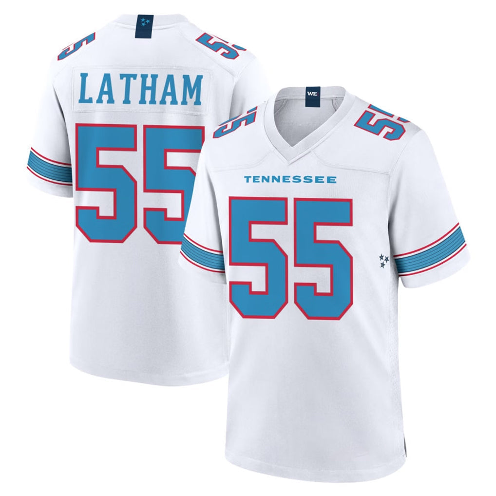 Kooe T.Titans #55 JC Latham Player White 2026 Game Home Stitched Jerseys