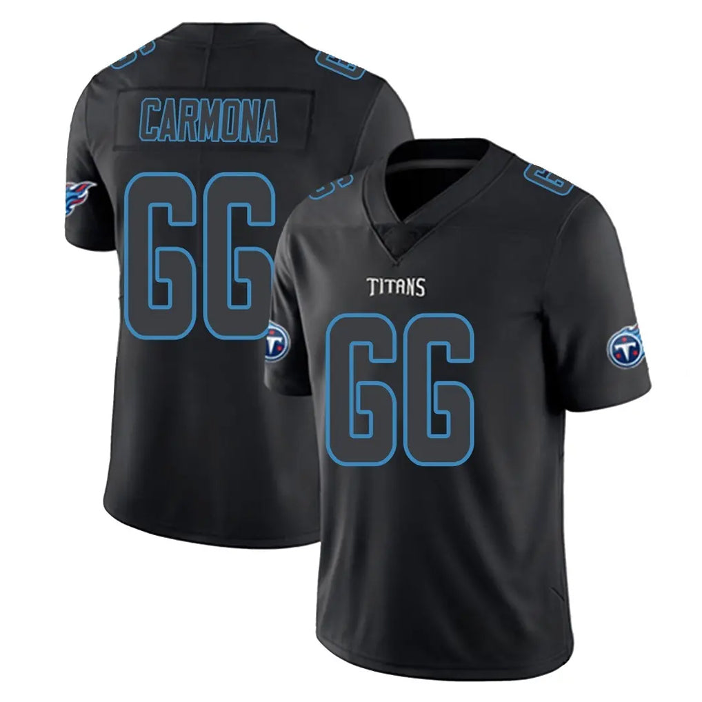 Kooe T.Titans #66 Fernando Carmona Jr. Player Black Impact Limited Home Game Stitched Jerseys