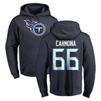 Kooe T.Titans #66 Fernando Carmona Jr. Player Navy Logo Pullover Hoodies Home Game Stitched Jerseys