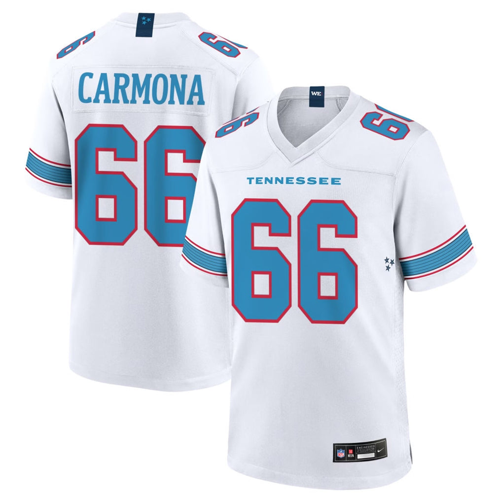 Kooe T.Titans #66 Fernando Carmona Jr. Player White 2026 Game Home Stitched Jerseys