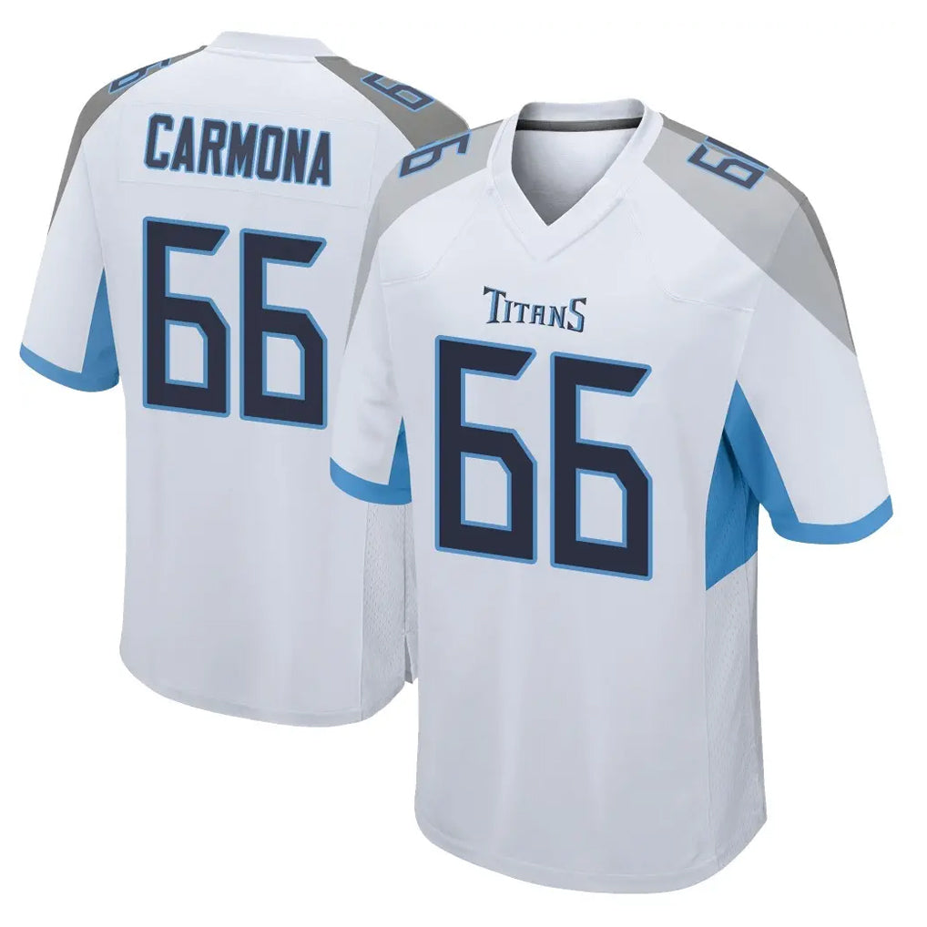 Kooe T.Titans #66 Fernando Carmona Jr. Player White Home Game Stitched Jerseys