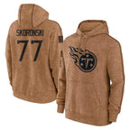 Kooe T.Titans #77 Peter Skoronski Player Brown Salute To Service Club Pullover Hoodies Home Game Stitched Jerseys