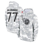 Kooe T.Titans #77 Peter Skoronski Player Camo Arctic Salute to Service Pullover Hoodies Home Game Stitched Jerseys