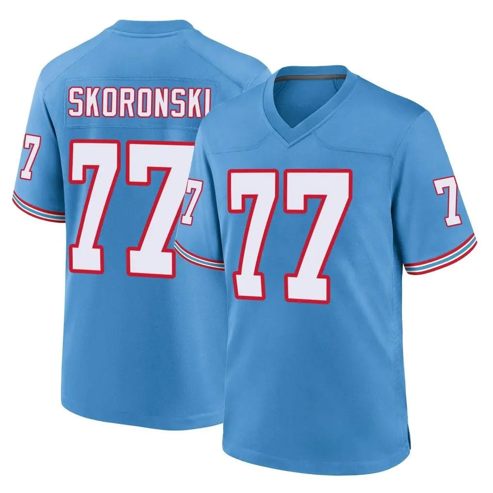 Kooe T.Titans #77 Peter Skoronski Player Light Blue Oilers Throwback Home Game Stitched Jerseys