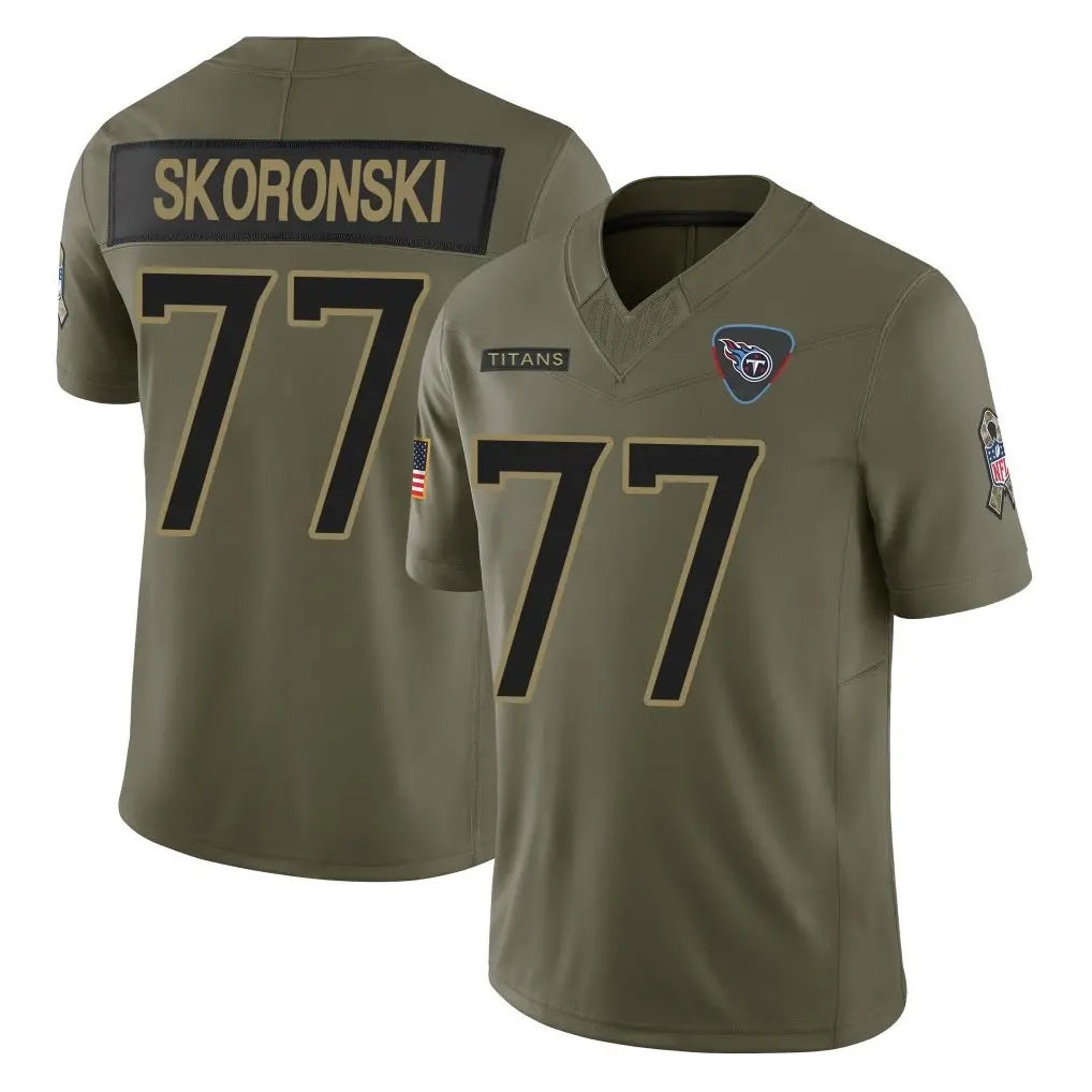 Kooe T.Titans #77 Peter Skoronski Player Olive Limited 2025 Salute to Service Home Game Stitched Jerseys