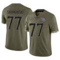 Kooe T.Titans #77 Peter Skoronski Player Olive Limited Salute to Service Home Game Stitched Jerseys