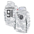 Kooe T.Titans #91 John Franklin-Myers Player Camo Arctic Salute to Service Pullover Hoodies Home Game Stitched Jerseys