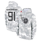 Kooe T.Titans #91 John Franklin-Myers Player Camo Arctic Salute to Service Pullover Hoodies Home Game Stitched Jerseys