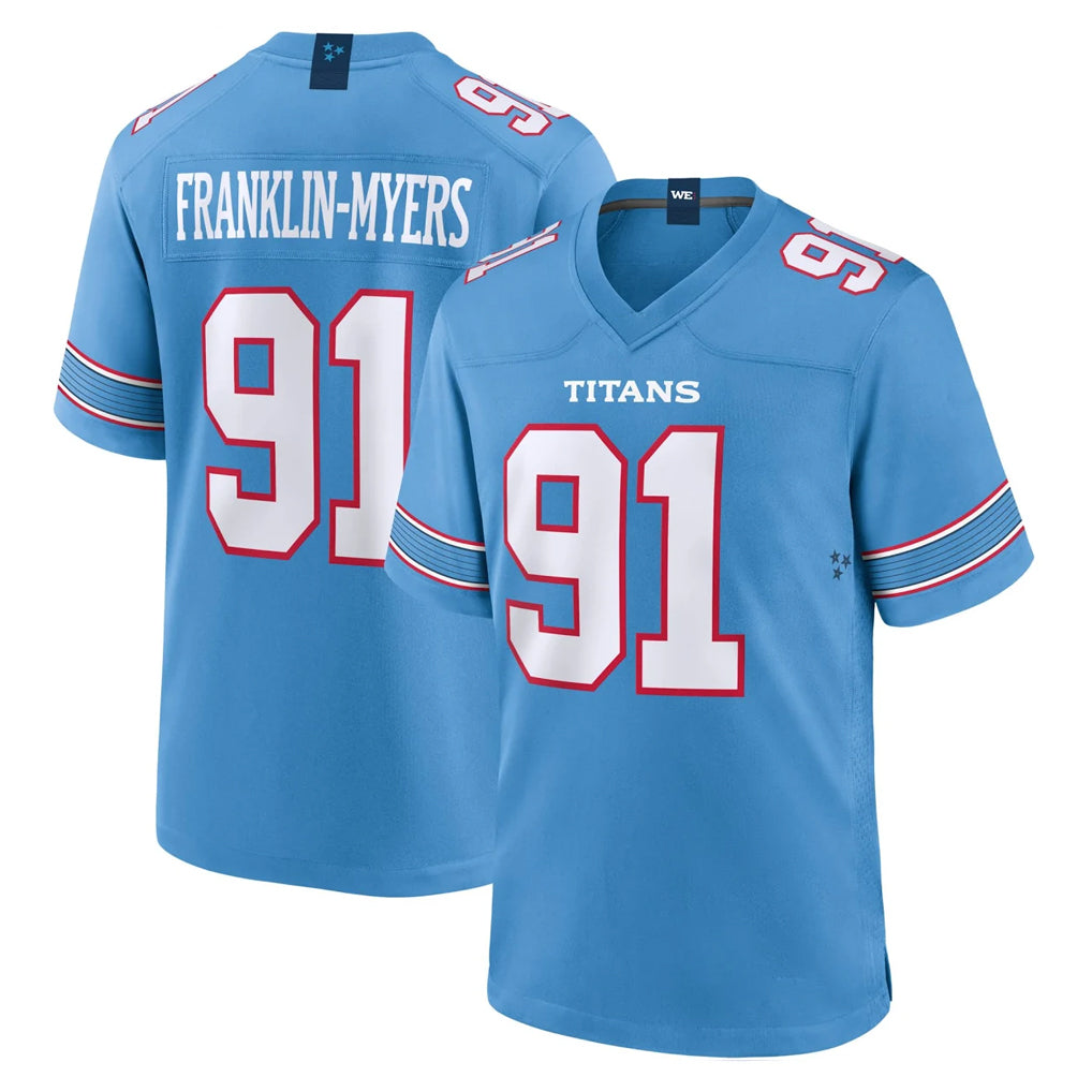 Kooe T.Titans #91 John Franklin-Myers Player Light Blue 2026 Game Home Stitched Jerseys