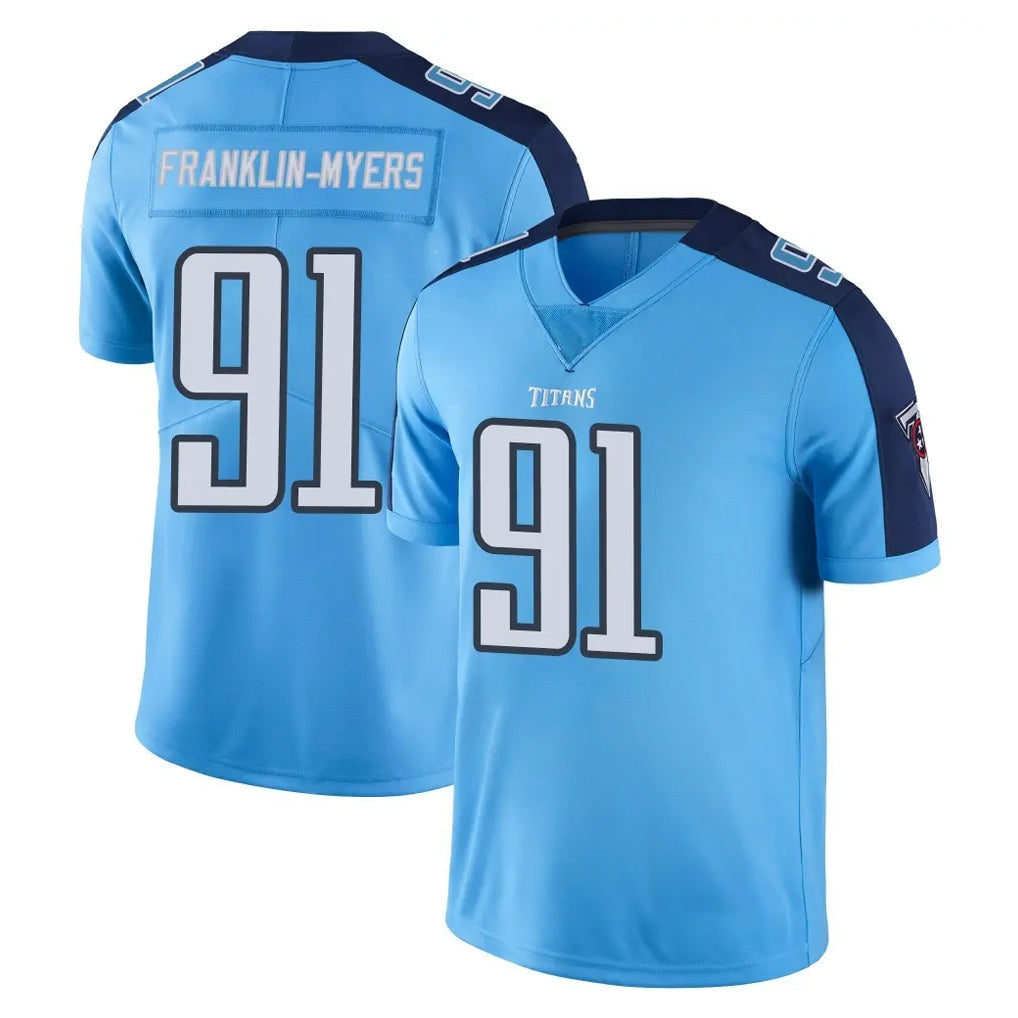 Kooe T.Titans #91 John Franklin-Myers Player Light Blue Limited Color Rush Home Game Stitched Jerseys