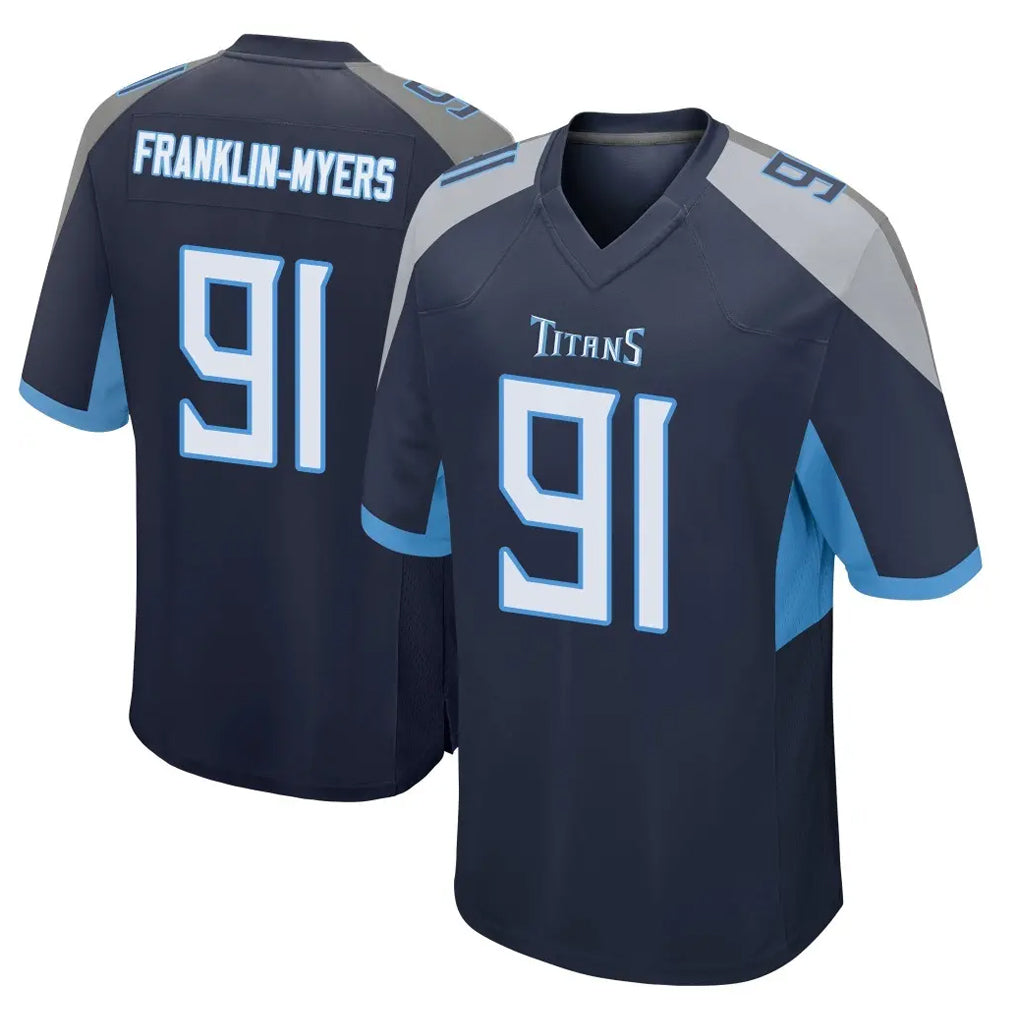 Kooe T.Titans #91 John Franklin-Myers Player Navy Home Game Stitched Jerseys