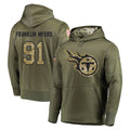 Kooe T.Titans #91 John Franklin-Myers Player Olive Salute to Service Pullover Hoodies Home Game Stitched Jerseys