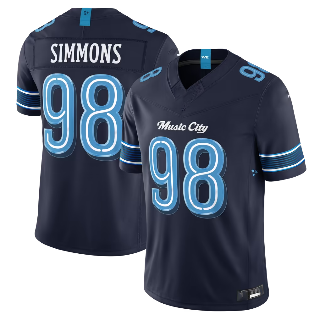 Kooe T.Titans #98 Jeffery Simmons Navy 2026 Rivalries Collection Limited Stitched Jerseys