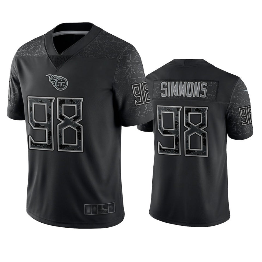 Kooe T.Titans #98 Jeffery Simmons Player Black RFLCTV Limited Stitched Jerseys