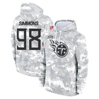 Kooe T.Titans #98 Jeffery Simmons Player Camo Arctic Salute to Service Pullover Hoodies Home Game Stitched Jerseys