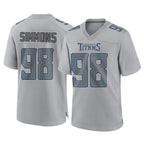 Kooe T.Titans #98 Jeffery Simmons Player Gray Atmosphere Fashion Home Game Stitched Jerseys