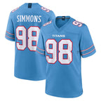 Kooe T.Titans #98 Jeffery Simmons Player Light Blue 2026 Game Home Stitched Jerseys