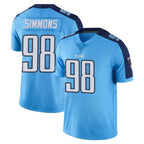 Kooe T.Titans #98 Jeffery Simmons Player Light Blue Limited Color Rush Home Game Stitched Jerseys